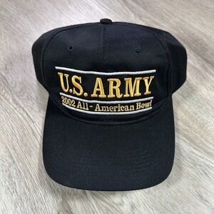 VTG 2002 US Army All American Bowl Snapback Hat Football Black The Game Bar Line